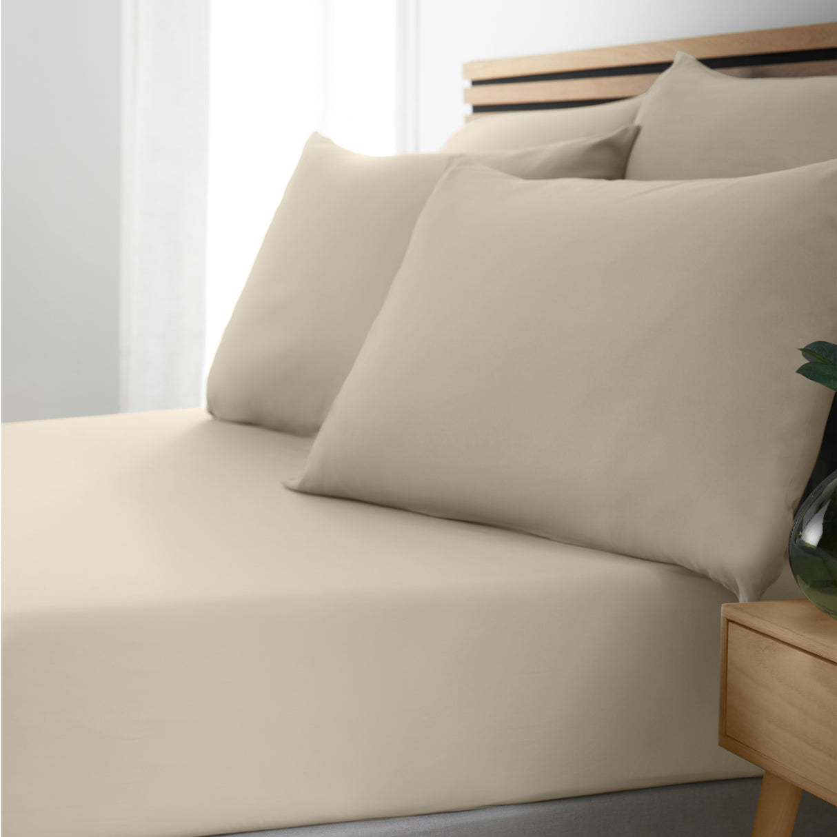 Catherine Lansfield So Soft Non-Iron 100% Polyester Natural Sheets