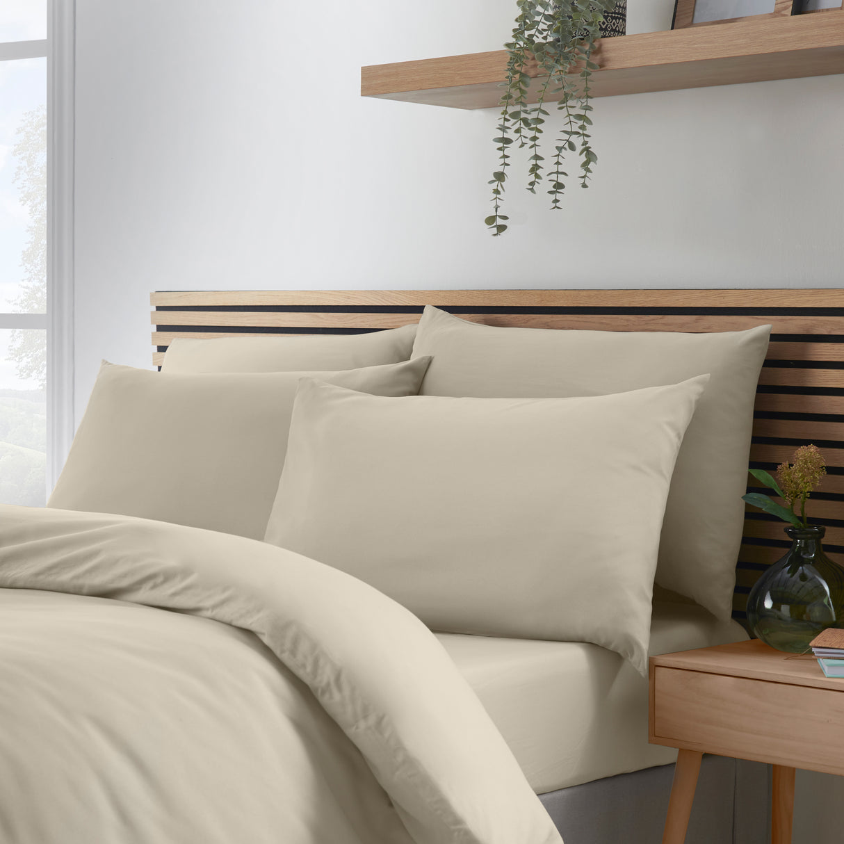 Catherine Lansfield So Soft Non-Iron 100% Polyester Natural Sheets