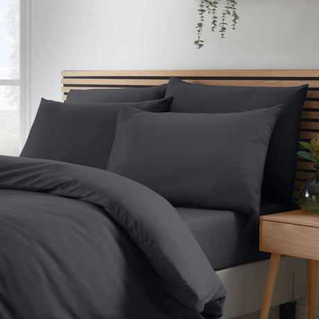 Catherine Lansfield So Soft Non-Iron 100% Polyester Black Sheets