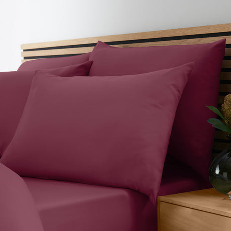 Catherine Lansfield So Soft Non-Iron 100% Polyester Burgundy Sheets