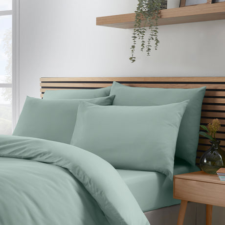 Catherine Lansfield So Soft Non-Iron 100% Polyester Green Sheets