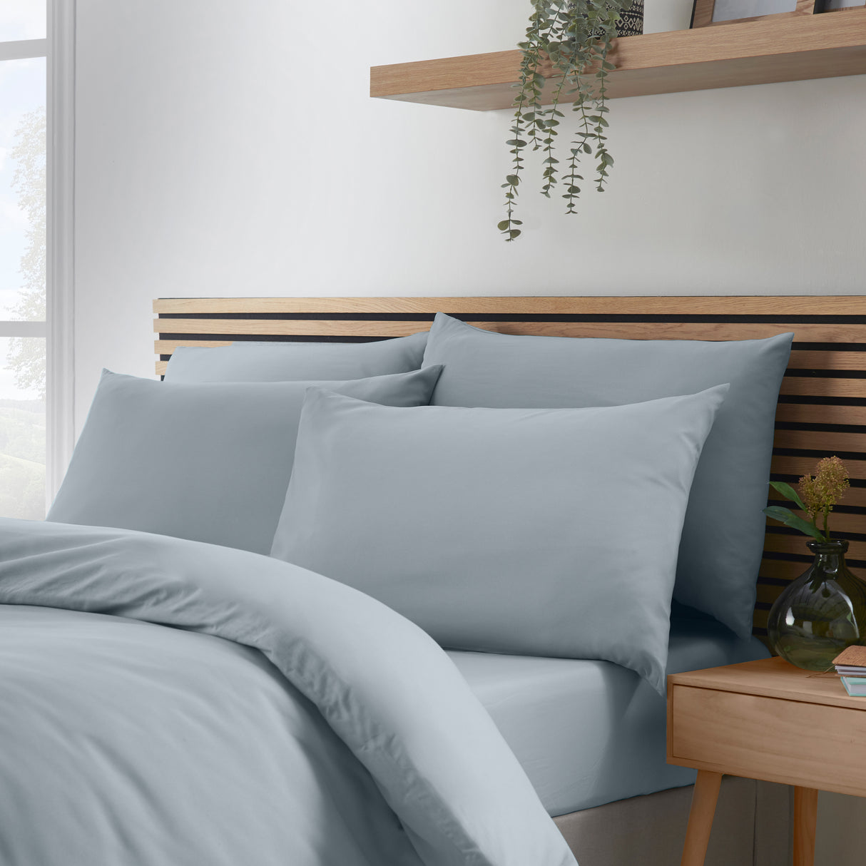 Catherine Lansfield So Soft Non-Iron 100% Polyester Slate Sheets