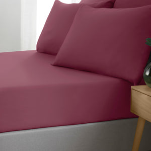Catherine Lansfield So Soft Non-Iron 100% Polyester Burgundy Sheets