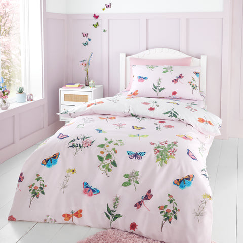 RHS Kids Butterfly Garden Pink Duvet Set