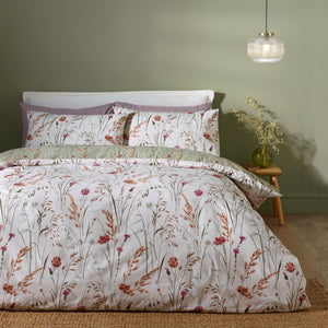 Catherine Lansfield Brushed Grasmere Floral Green 100% Brushed Cotton Duvet Set