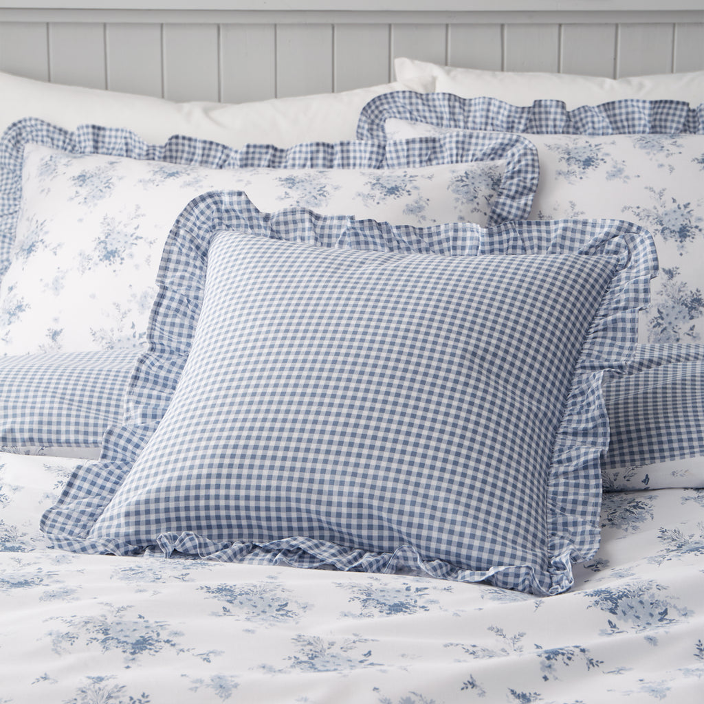 Parure De Lit King Size Boho Patchwork - Housse De Couette 220x230 Cm + 2 Taies, Bleu, Polycoton - 9