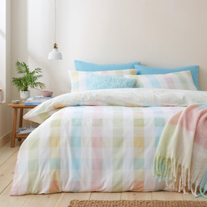 Catherine Lansfield Spring Check Pastel Duvet Set