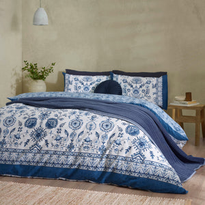 Catherine Lansfield Zoukara Blue Duvet Set