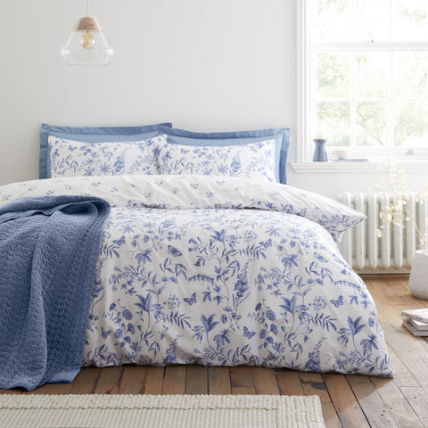 Bianca Thea Floral Blue Duvet Set
