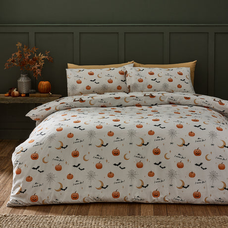 Catherine Lansfield Halloween Highland Cow Natural Duvet Set
