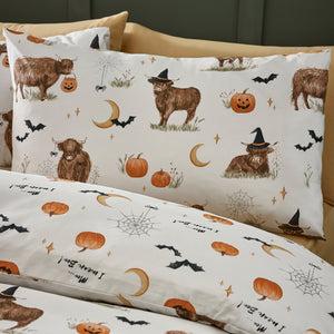 Catherine Lansfield Halloween Highland Cow Natural Duvet Set