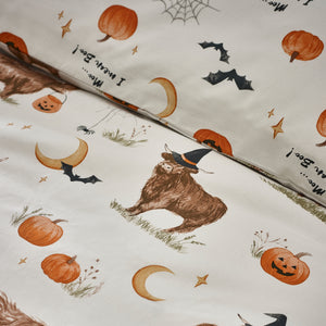 Catherine Lansfield Halloween Highland Cow Natural Duvet Set