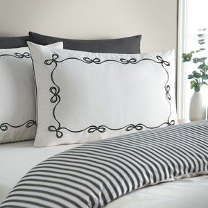 Catherine Lansfield Bow Embroidery Duvet Set