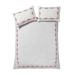 Catherine Lansfield Bow Embroidery Duvet Set