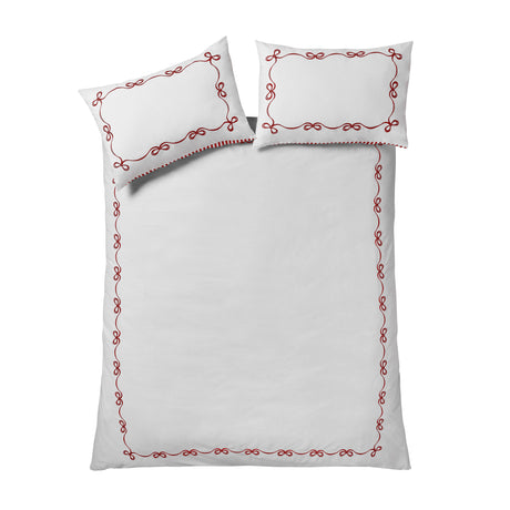 Catherine Lansfield Bow Embroidery Duvet Set