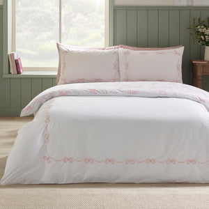 Catherine Lansfield Bow Embroidery Duvet Set
