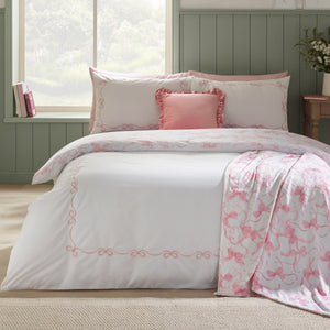 Catherine Lansfield Bow Embroidery Duvet Set
