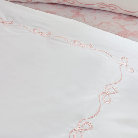 Catherine Lansfield Bow Embroidery Duvet Set