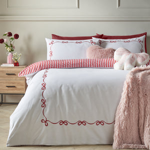 Catherine Lansfield Bow Embroidery Duvet Set
