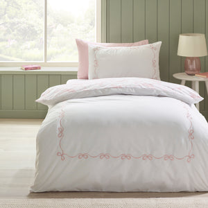 Catherine Lansfield Bow Embroidery Duvet Set