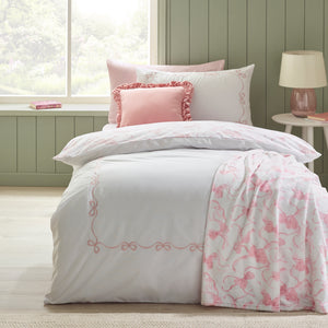 Catherine Lansfield Bow Embroidery Duvet Set