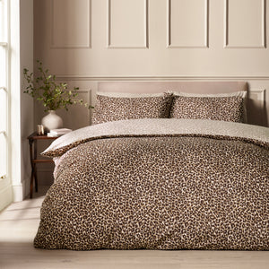 Catherine Lansfield Animal Print Brown Duvet Set