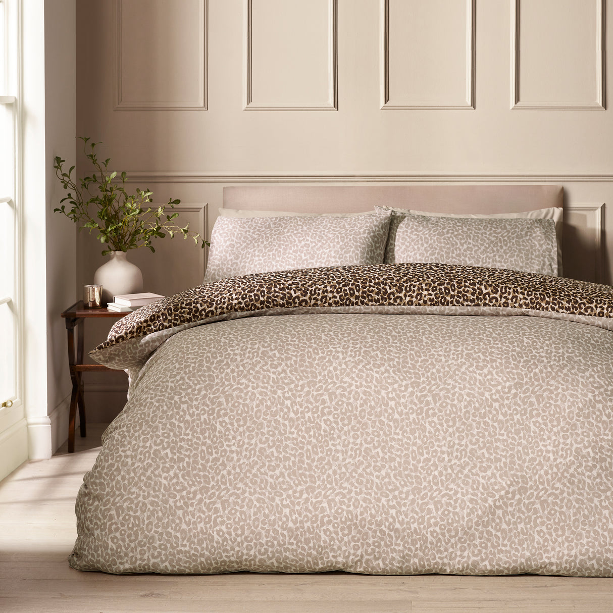Catherine Lansfield Animal Print Brown Duvet Set