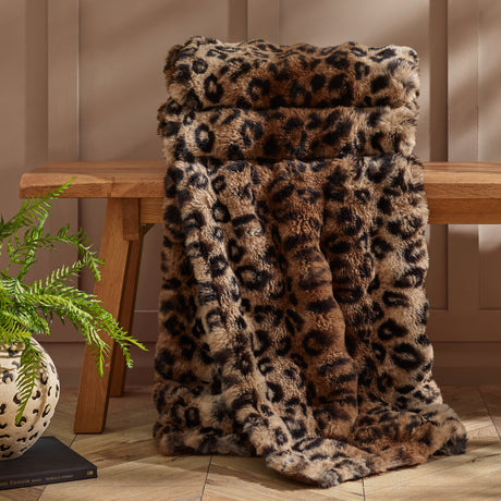 Catherine Lansfield Animal Print Brown Duvet Set
