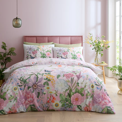 Royal Horticultural Society Enchanted Butterfly Garden Pink Duvet Set