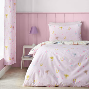 Catherine Lansfield Kids Happy Horses Cream/Pink Duvet Set