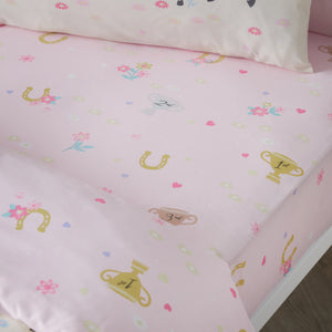 Catherine Lansfield Kids Happy Horses Cream/Pink Duvet Set