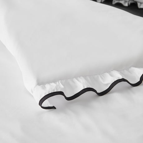 Catherine Lansfield So Soft Mono Frill Duvet Set