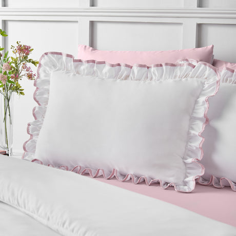 Catherine Lansfield So Soft Mono Frill Duvet Set