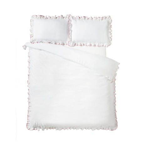 Catherine Lansfield So Soft Mono Frill Duvet Set
