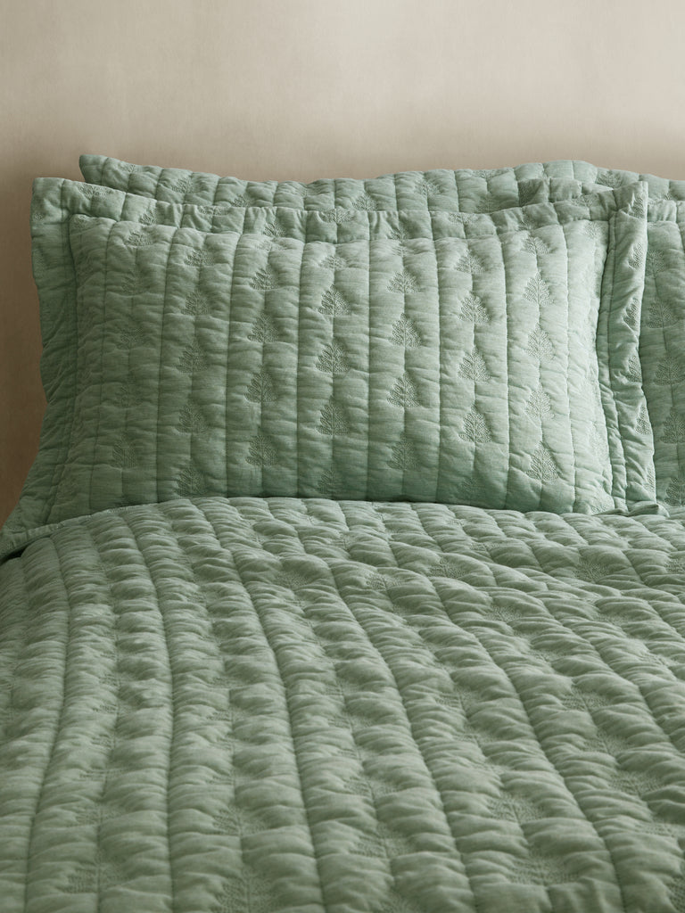 Pineapple Elephant Tamba Jersey Leaf Green Duvet Set