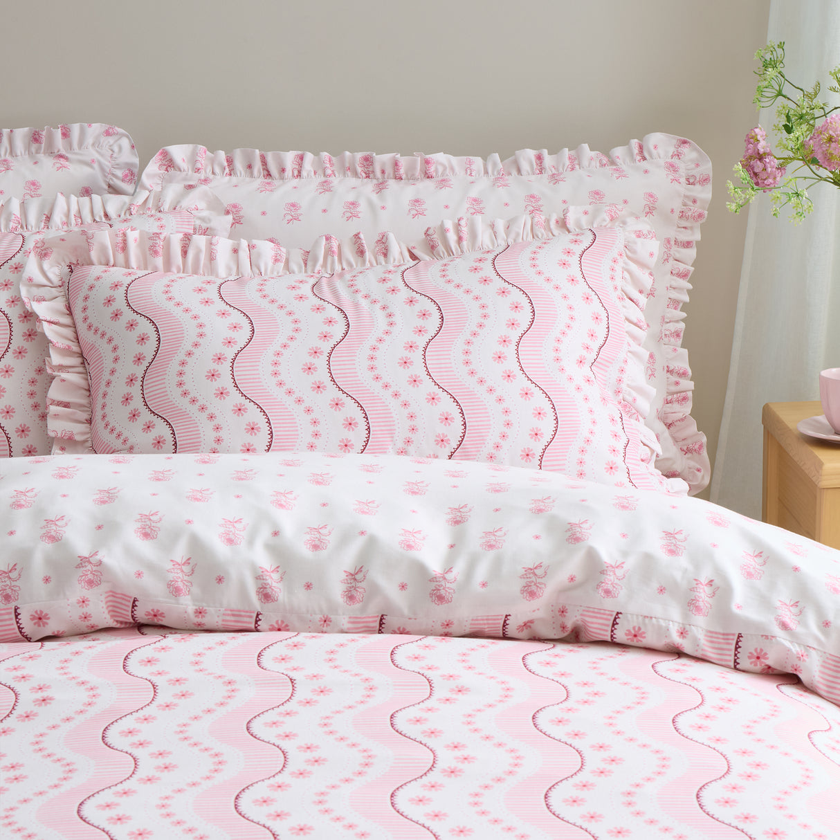 Cath Kidston Spitalfield Silk Stripe Pink Duvet Set