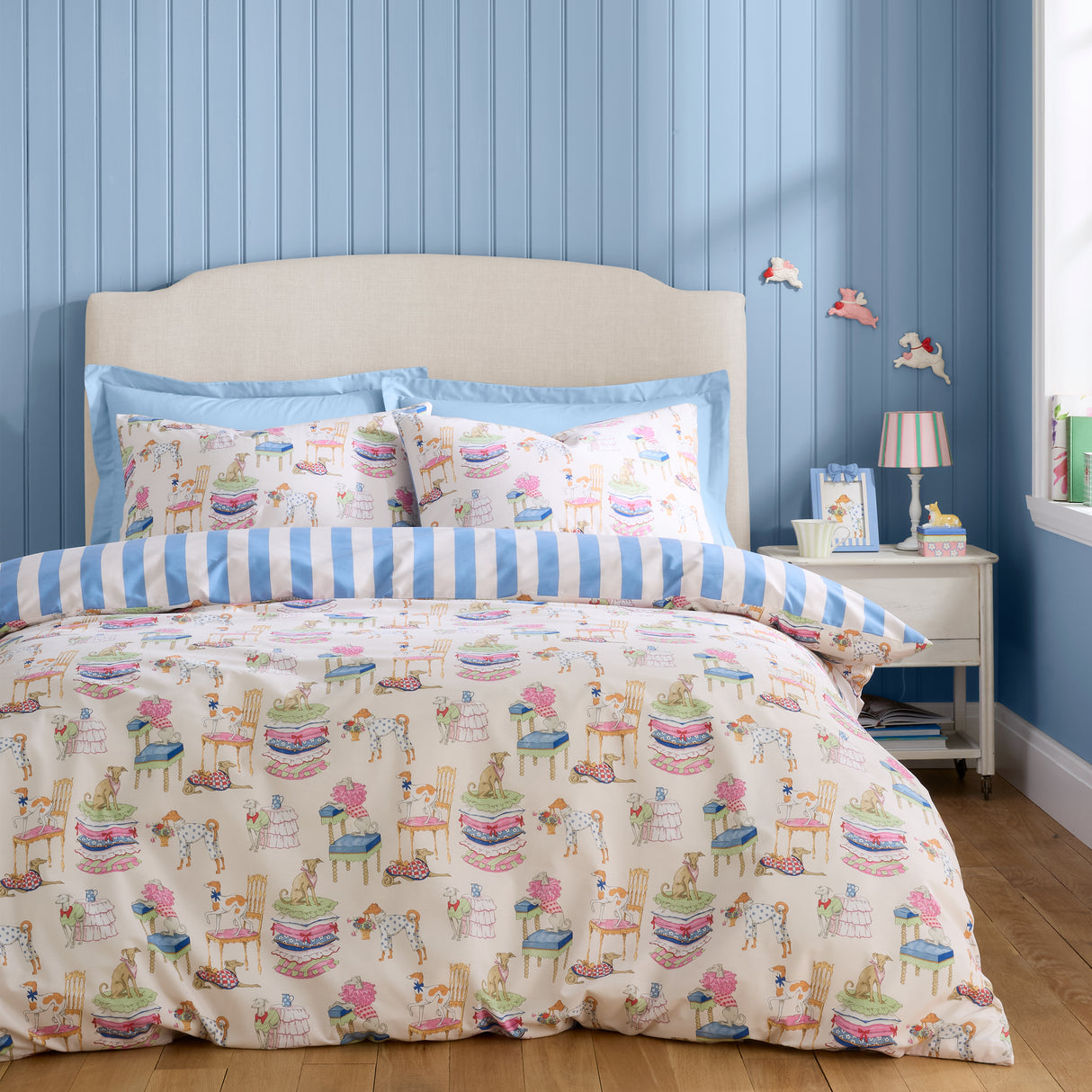 Cath Kidston Hackney Dogs Blue Duvet Set