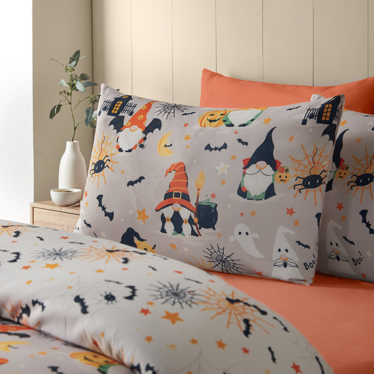 Catherine Lansfield Halloween Gonks Natural Duvet Set