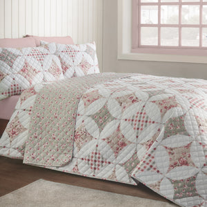 Catherine Lansfield Pinsonic Patchwork Green Duvet Set