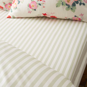 Cath Kidston Canopy Stripe Green 100% Cotton Sheets