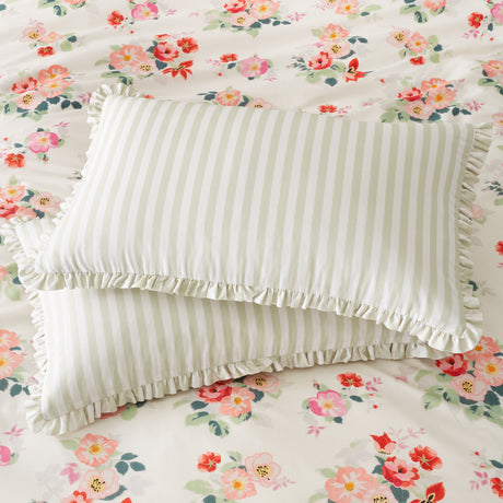 Cath Kidston Canopy Stripe Green 100% Cotton Sheets