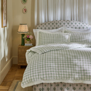 Cath Kidston Painted Gingham Lace Duvet Set