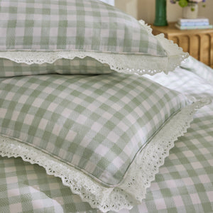 Cath Kidston Painted Gingham Lace Duvet Set