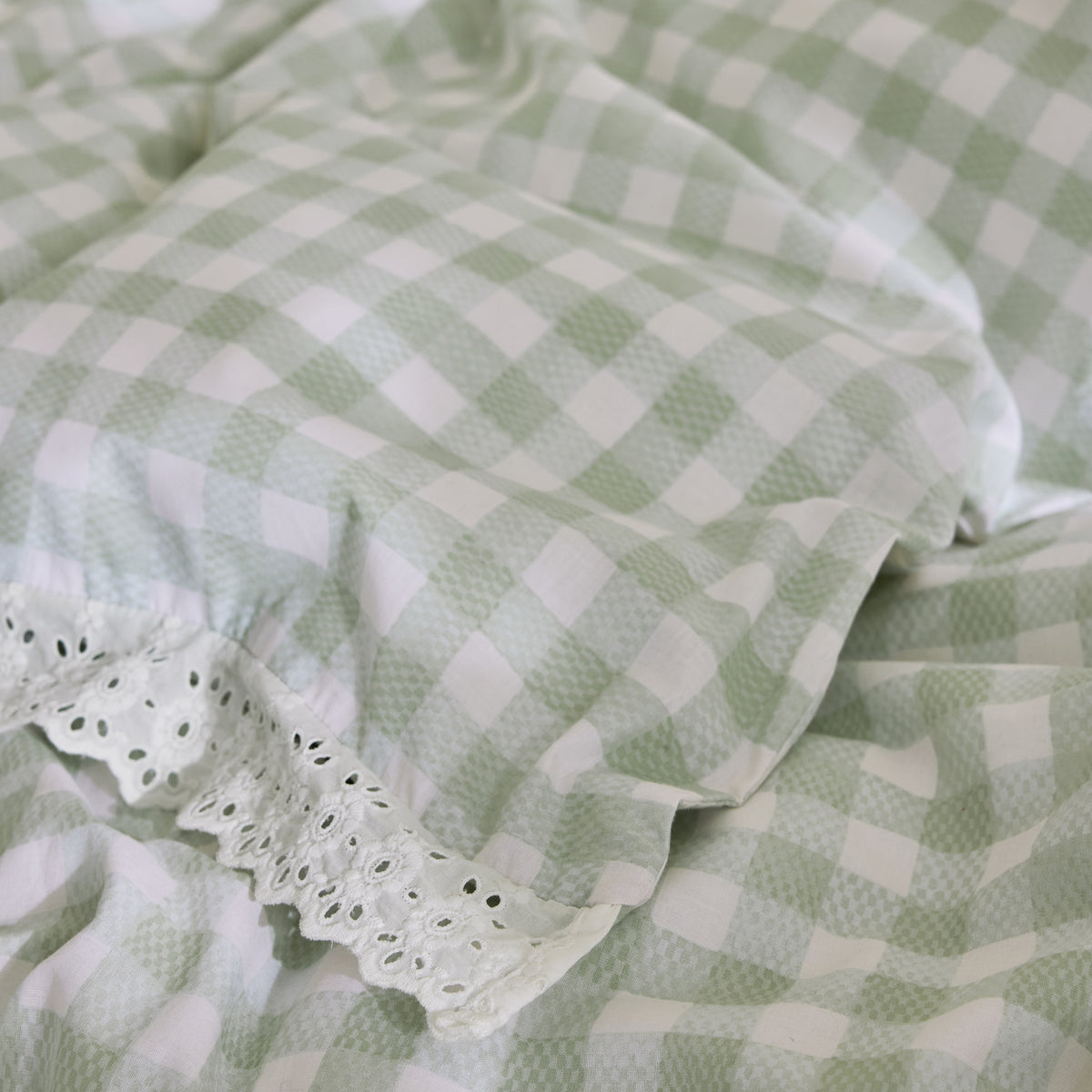 Cath Kidston Painted Gingham Lace Duvet Set
