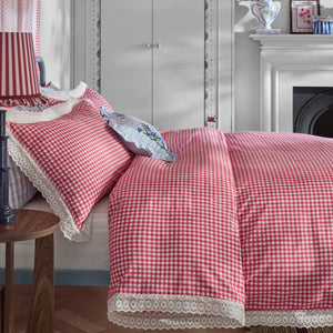 Cath Kidston Painted Gingham Lace Duvet Set
