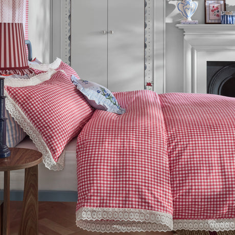Cath Kidston Painted Gingham Lace Duvet Set
