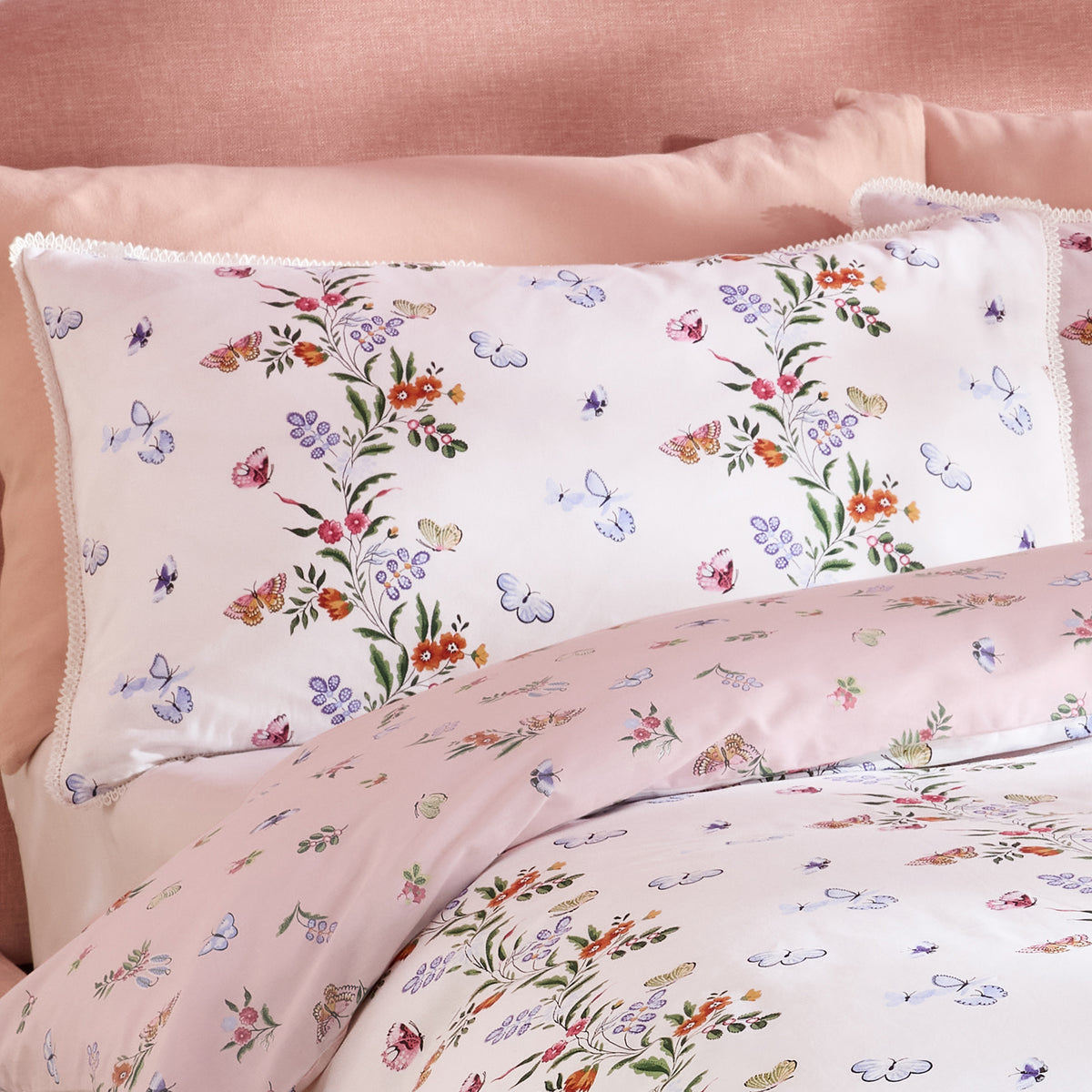 Cath Kidston Flutter Floral Pink Duvet Set