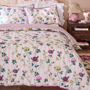 Cath Kidston Climbing Rose Stripe Pink Duvet Set