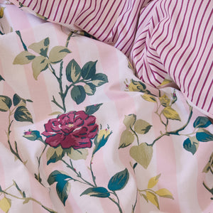 Cath Kidston Climbing Rose Stripe Pink Duvet Set