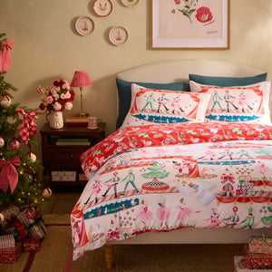 Cath Kidston Christmas Nutcracker Scene Red/Natural Duvet Set